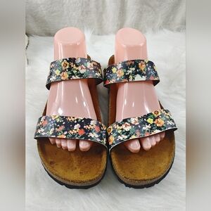 Betula by Birkenstock Birko-Flor Multi Color Floral Sandals Women's Size 41